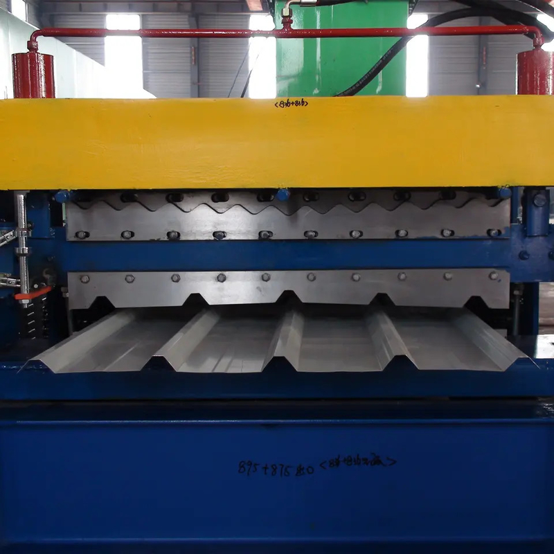 ISO 4kw ডাবল লেয়ার রোল ফর্মিং মেশিন ঢেউতোলা ছাদ এবং 5 রিব ছাদ