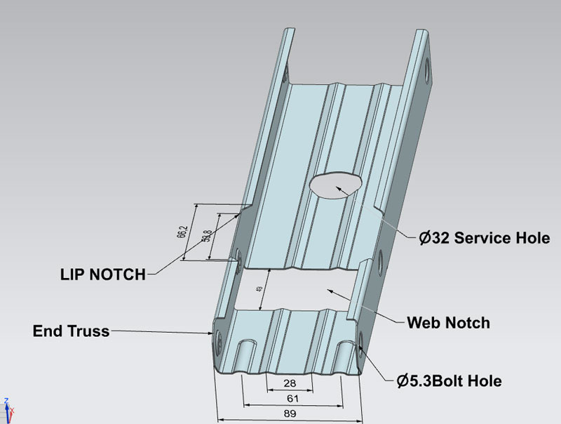 0.75mm C89 হালকা গজ স্টীল ভিলা রোল গঠনের মেশিন