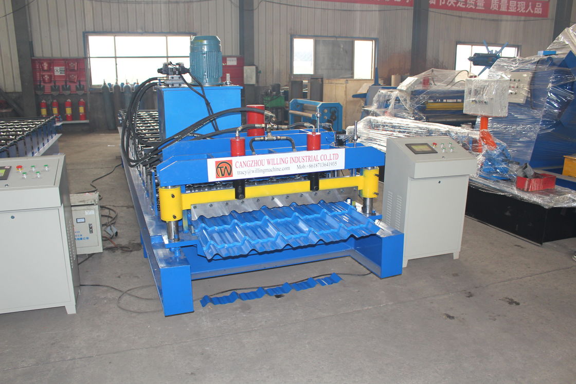 380v 50hz 2025 নতুন ডিজাইন কাস্টমাইজেশন গ্যালভ্যালুম ছাদ প্যানেল রোল ফর্মিং মেশিন পিএলসি