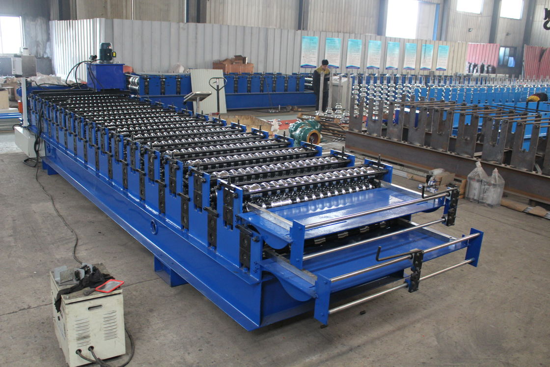 7.5kw ডাবল লেয়ার রোল ফর্মিং মেশিন GI PPGI 25m/ মিনিট অ্যান্টি মরিচা