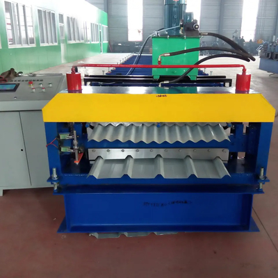 ISO 4kw ডাবল লেয়ার রোল ফর্মিং মেশিন ঢেউতোলা ছাদ এবং 5 রিব ছাদ