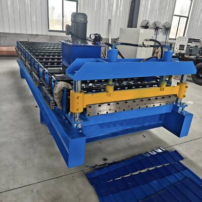 380V 50HZ 3P রিব প্যানেল রোল ফর্মিং মেশিন স্টিল রুফিং শিট মেকিং মেশিন